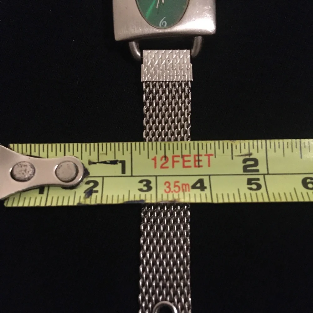 Rumours Vintage Green Face Silver Tone Wrist Watch